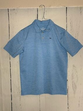 Vineyard Vines Light Blue Heathered Boys' Polo